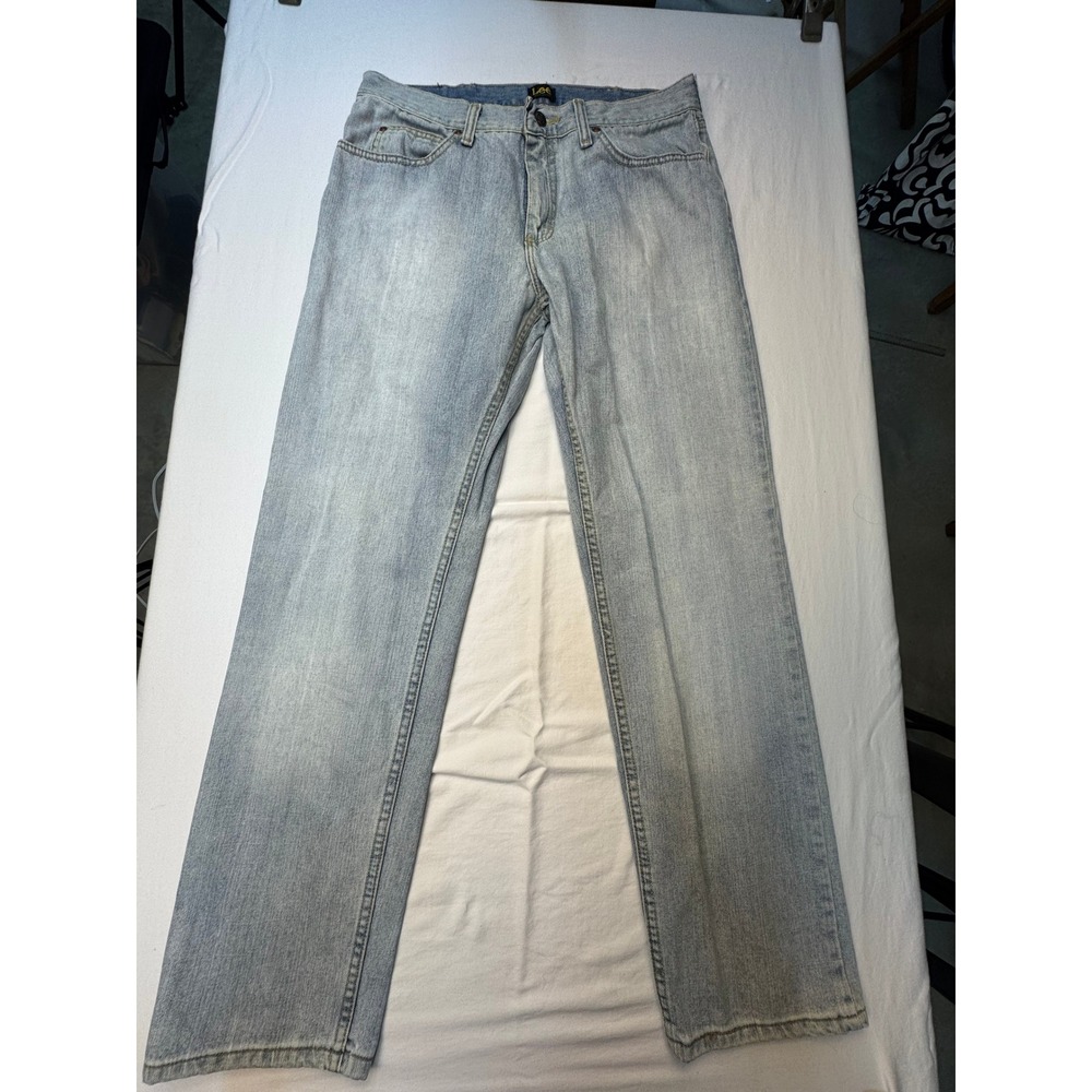 Lee Regular Fit Light Wash‎ Blue Denim Jeans Mens 34x30 Straight Leg Classic